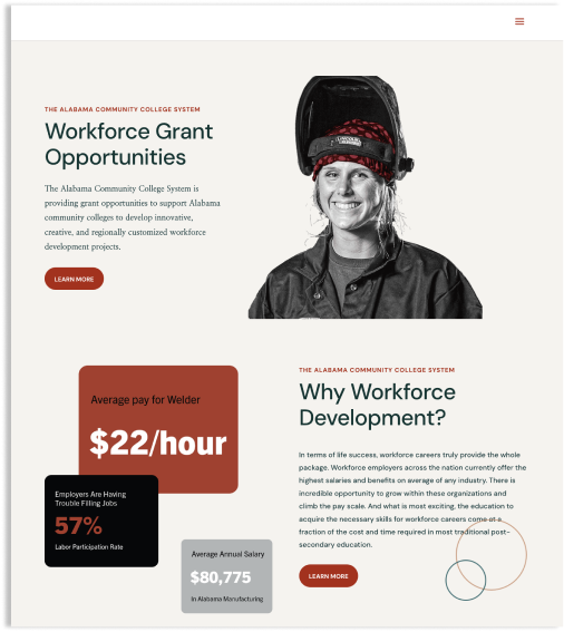 Workforce Grant Screenshot